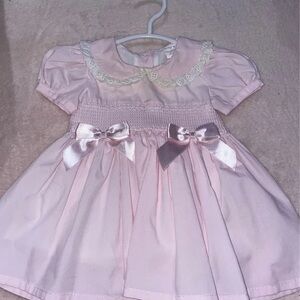 Charming Pink Kids Dress with Satin Bows